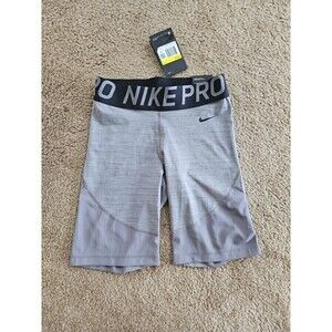 Nike Pro Training Shorts Women's 8" Tight Fit Gunsmoke Heather Small